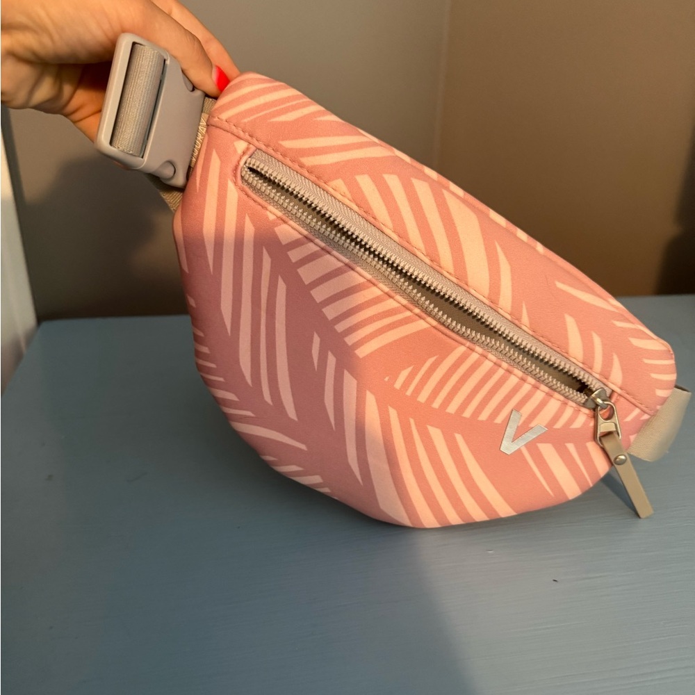 Fabletics Pink Crossbody Bag with Tropical Design